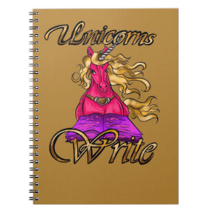Caderno Espiral Escrita em Unicórns