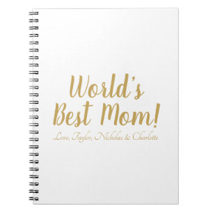 Caderno Espiral Escrita personalizada personalizada da Melhor Mãe