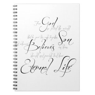 Caderno Espiral escrito João 3:16