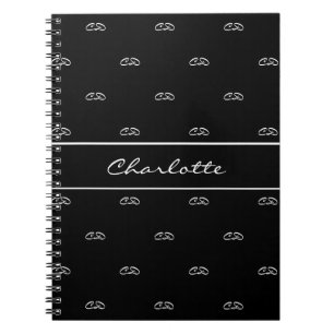 Caderno Espiral Escrito preto das iniciais do monograma