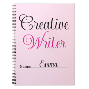 Caderno Espiral Escritor Criativo Rosa Pastel 
