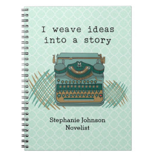 Caderno Espiral Escritor Novelista da Máquina de Digitalização 