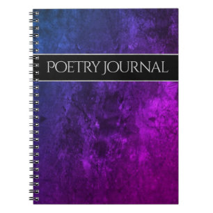 Caderno Espiral Escritório de Mystic-Topaz   Poesia Azul Púrpura