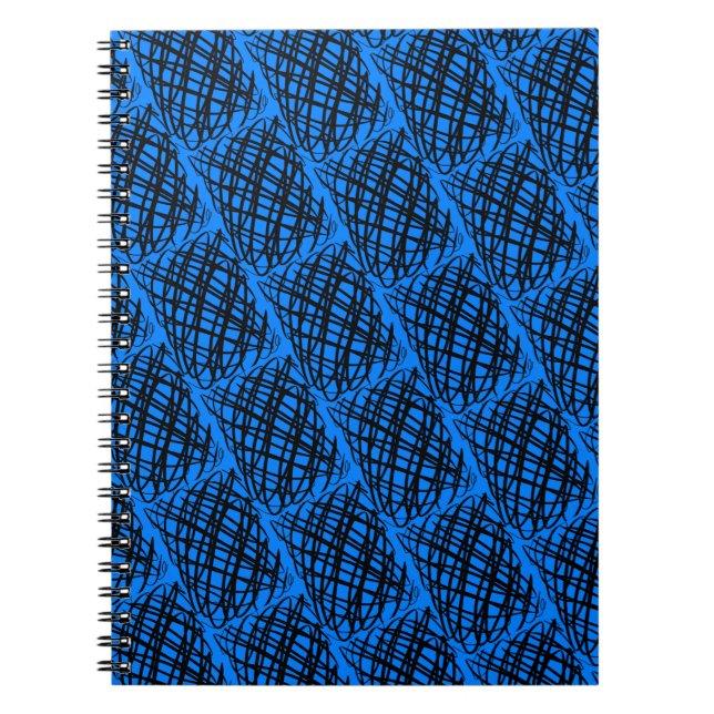 Caderno Espiral Escrivora Simples | Preto | Ângulo | Azul | (Frente)
