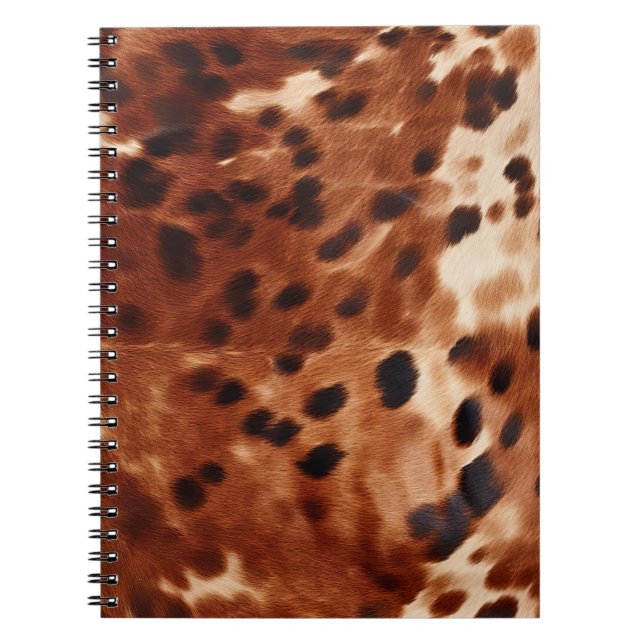Caderno Espiral Escuro Ocidental, Branco, Cowhow (Frente)