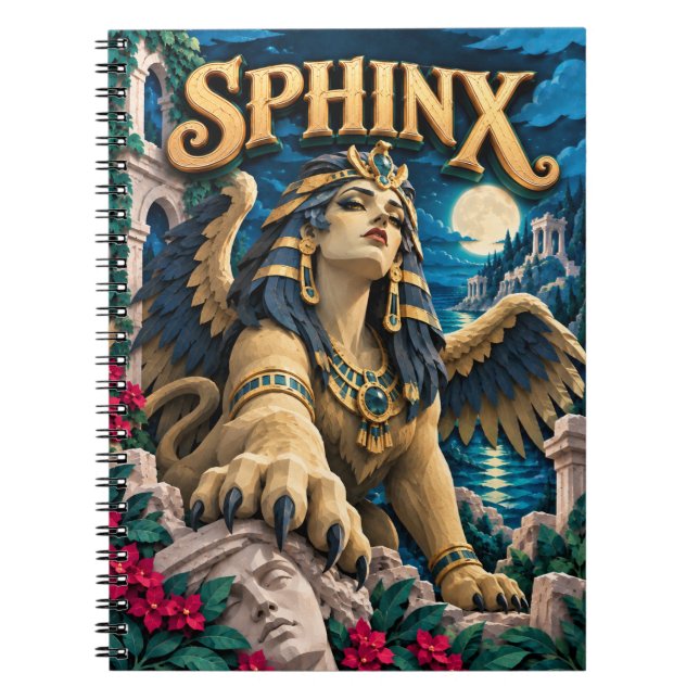 Caderno Espiral Esfinge, Monstro de Corte de Papel (Frente)