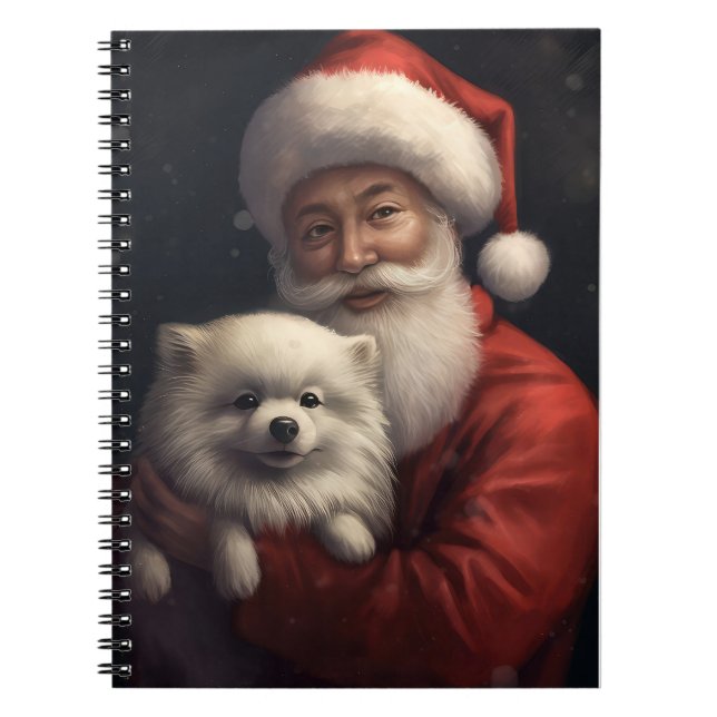 Caderno Espiral Eskimo americano com Papai Noel Natal Festivo (Frente)