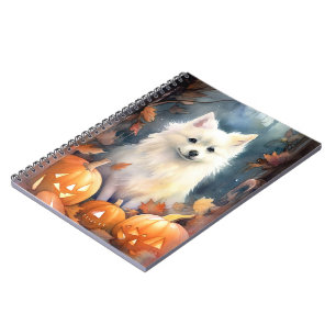 Caderno Espiral Eskimo Americano Halloween Com Pumpkins Assustado