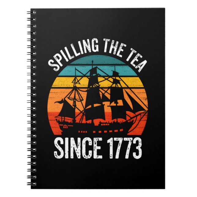 Caderno Espiral Esmagamento Do Chá Desde 1773 (Frente)