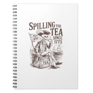 Caderno Espiral Esmagando O Chá Desde 1773 Patriótico Americano 4º