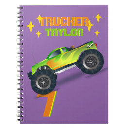 Caderno Espiral Esmagando-o MONSTER TRUCK Aniversário de criança