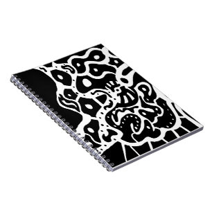 Caderno Espiral "Espaço" Arte de Abstrato B&W