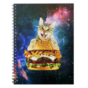 Caderno Espiral Espaço de burger engraçado