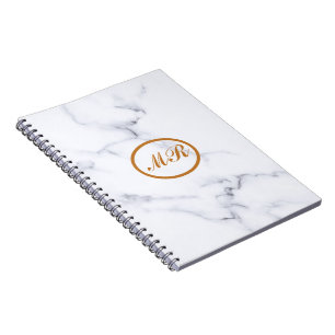Caderno Espiral Espaço de Trabalho Minimalista e Organizado Mármor