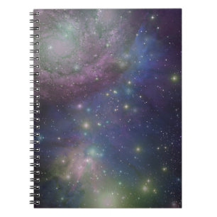 Caderno Espiral Espaço, estrelas, galáxias e nebulosa
