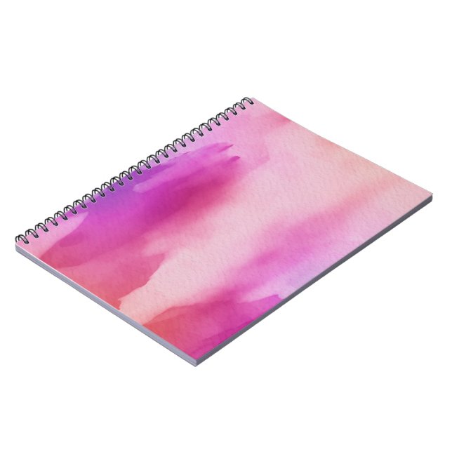 Caderno Espiral Espaço Positivo de Cor de Água Rosa e Roxo (Left Side)
