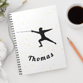 Caderno Espiral Espalha de cerca do silenciador de cerca e nome pe