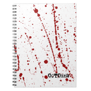 Caderno Espiral Espalhamento De Sangue Com Manchas De Sangue