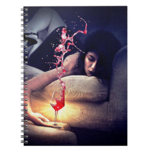 Caderno Espiral Espalhamento De Vinho