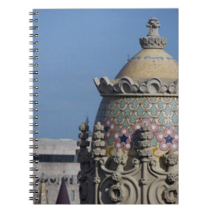 Caderno Espiral Espanha, Catalunha, Barcelona. Telhado de Barcelon