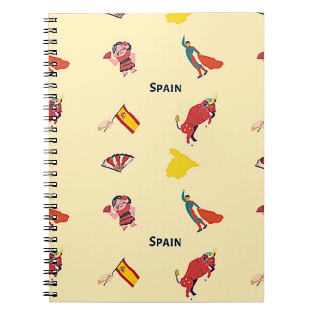 Caderno Espiral Espanha em creme (Frente)