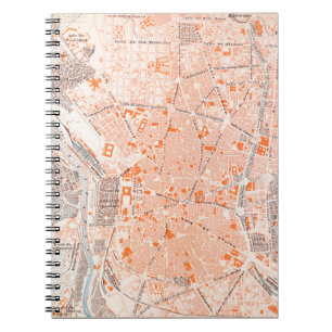 Caderno Espiral Espanha: Mapa de Madrid, C1920