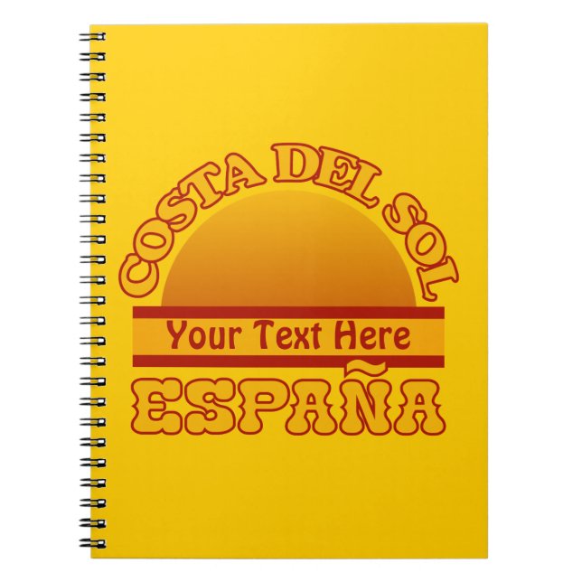 Caderno Espiral ESPANHA notebook personalizado Costa Del Sol (Frente)