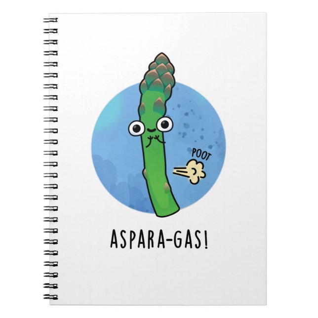 Caderno Espiral Espargo-gás Piada de Espargo Legume Engraçado (Frente)