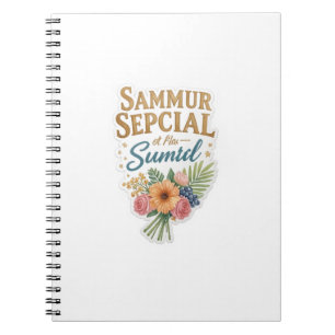 Caderno Espiral Especial Floral de Verão Adesivo Die-Cut Vintage