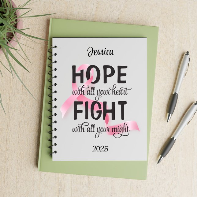 Caderno Espiral Esperança com todo o seu coração Cancer da mama (Criador carregado)