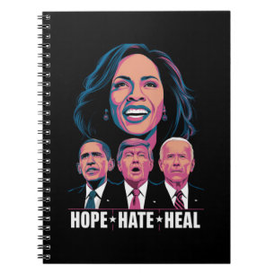 Caderno Espiral Esperança Ódio Cura Levante Kamala 2024