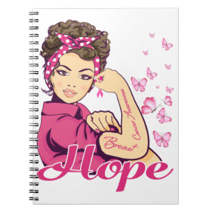 Caderno Espiral Esperança Rosie Riveter Sensibilização para o C