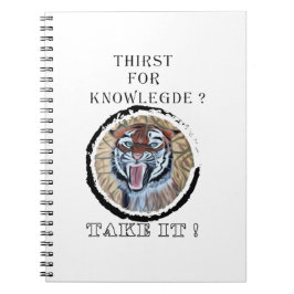 Caderno Espiral Esperando um ataque com um tigre mais longo