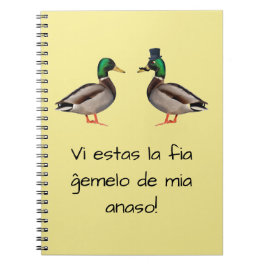 Caderno Espiral Esperanto: Anaso de la fiĝemelo de mia dos estas