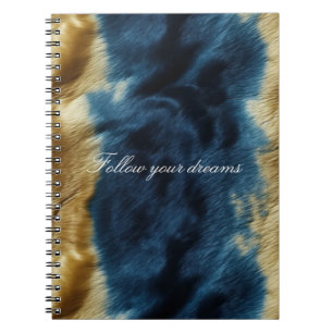 Caderno Espiral Espinho Dourado Azul
