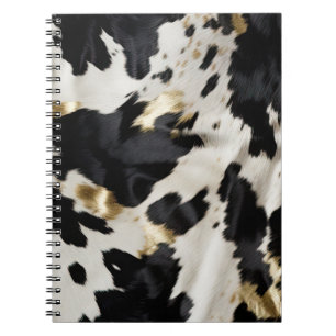 Caderno Espiral Espinho Dourado branco preto