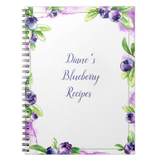 Caderno Espiral Espiral de Aquarelas de Blueberry