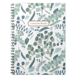 Caderno Espiral Espiral de nome de página Eucalyptus elegante