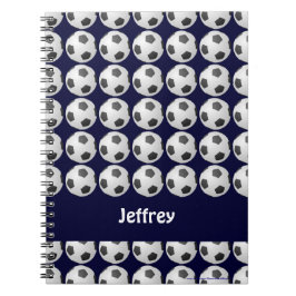 Caderno Espiral Espiral de Nome Personalizado da Bola de Futebol