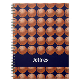Caderno Espiral Espiral de nome personalizado de basquete