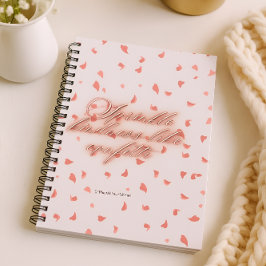 Caderno Espiral Espiral de Petais Rosa Motivacional