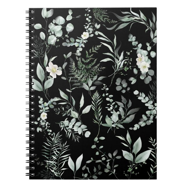 Caderno Espiral Espiral de verde elegante (Frente)