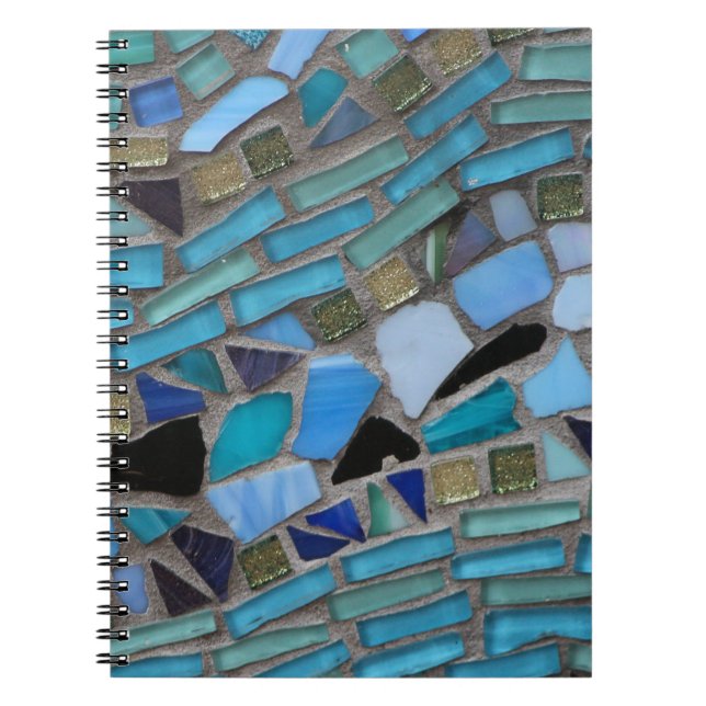 Caderno Espiral Espiral de vidro do mar azul (Frente)