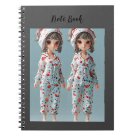 Caderno Espiral Espiral, duas Bonito moças estilo Cartoon Notebook