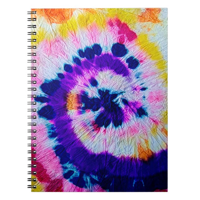 Caderno Espiral Espiral Psicodélico. Coletor de Tecido multicolori (Frente)
