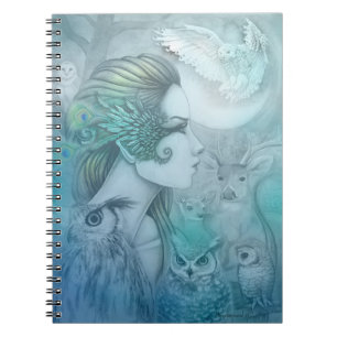 Caderno Espiral Espírito de Artemis Deusa Diana Arte Fantasia