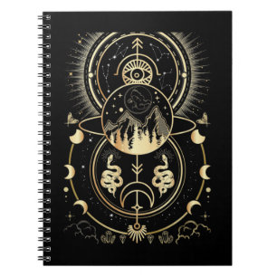 Caderno Espiral Espiritual Natureza Lua Astrologia Estrelas Cobra