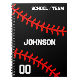 Caderno Espiral Esporte de Equipe Personalizado de Beisebol