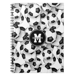Caderno Espiral esportes de bolas de futebol para rapazes