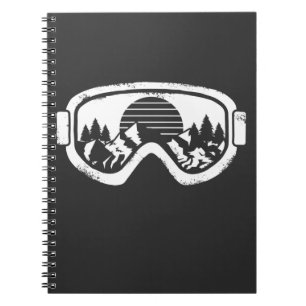 Caderno Espiral Esportes de inverno Esqui Neve Paisagem de neve